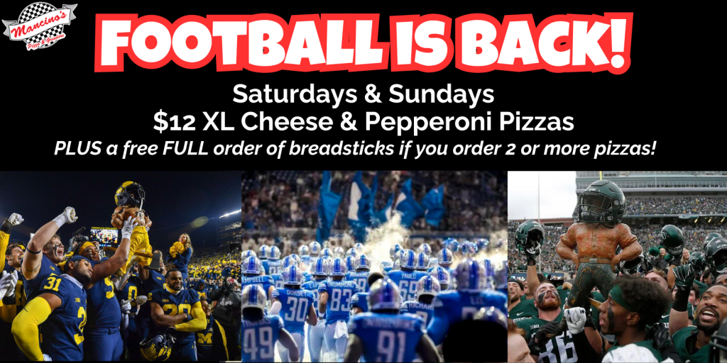 Football pizza specials