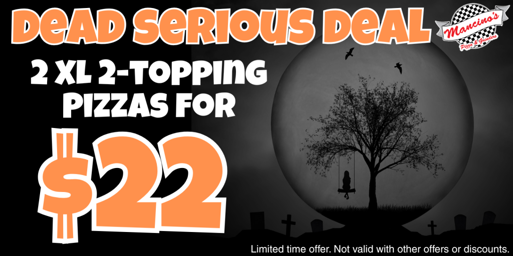 2XL 2-topping pizzas for $22