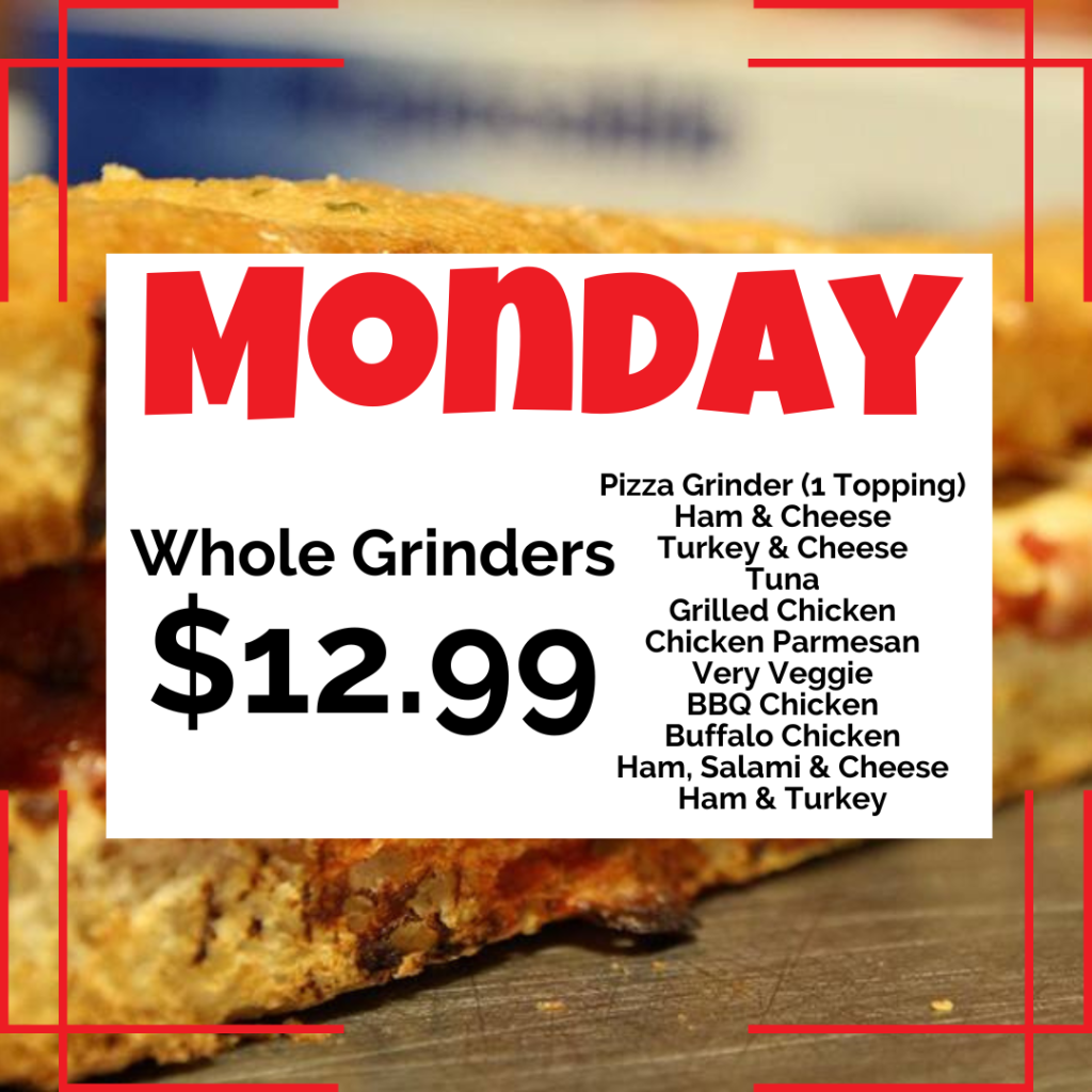 mancino's monday deal whole grinders $12