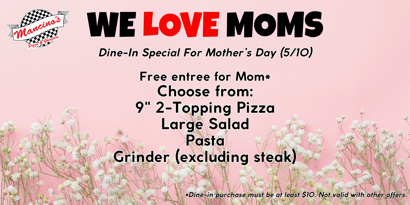 mancino's mother's day dine-in special