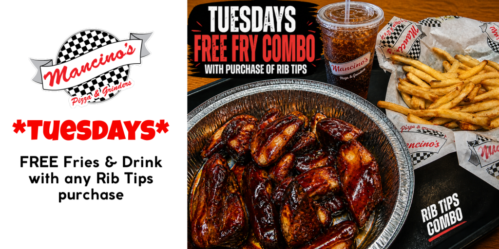 Tuesday rib tip combo special at mancinos